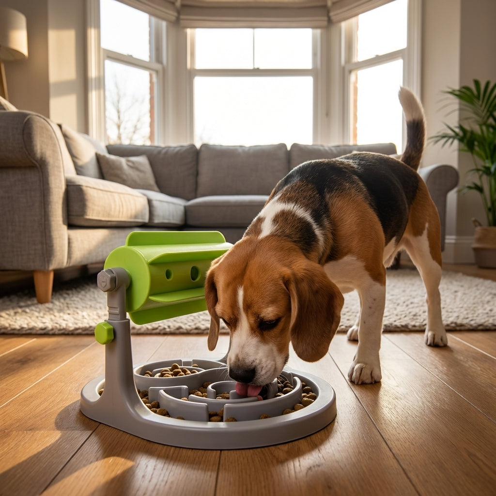 Rotating Slow Feeder for Dogs, Maze Bowl and Spinning Barrel | Rosalyssa