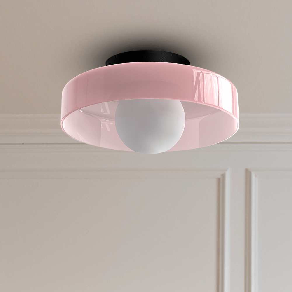12-tommers rund glasskjerm taklampe med direkte montering | Rosalyssa