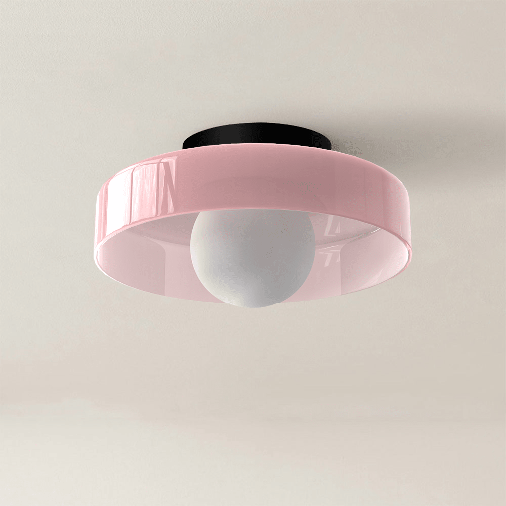 12-tommers rund glasskjerm taklampe med direkte montering | Rosalyssa