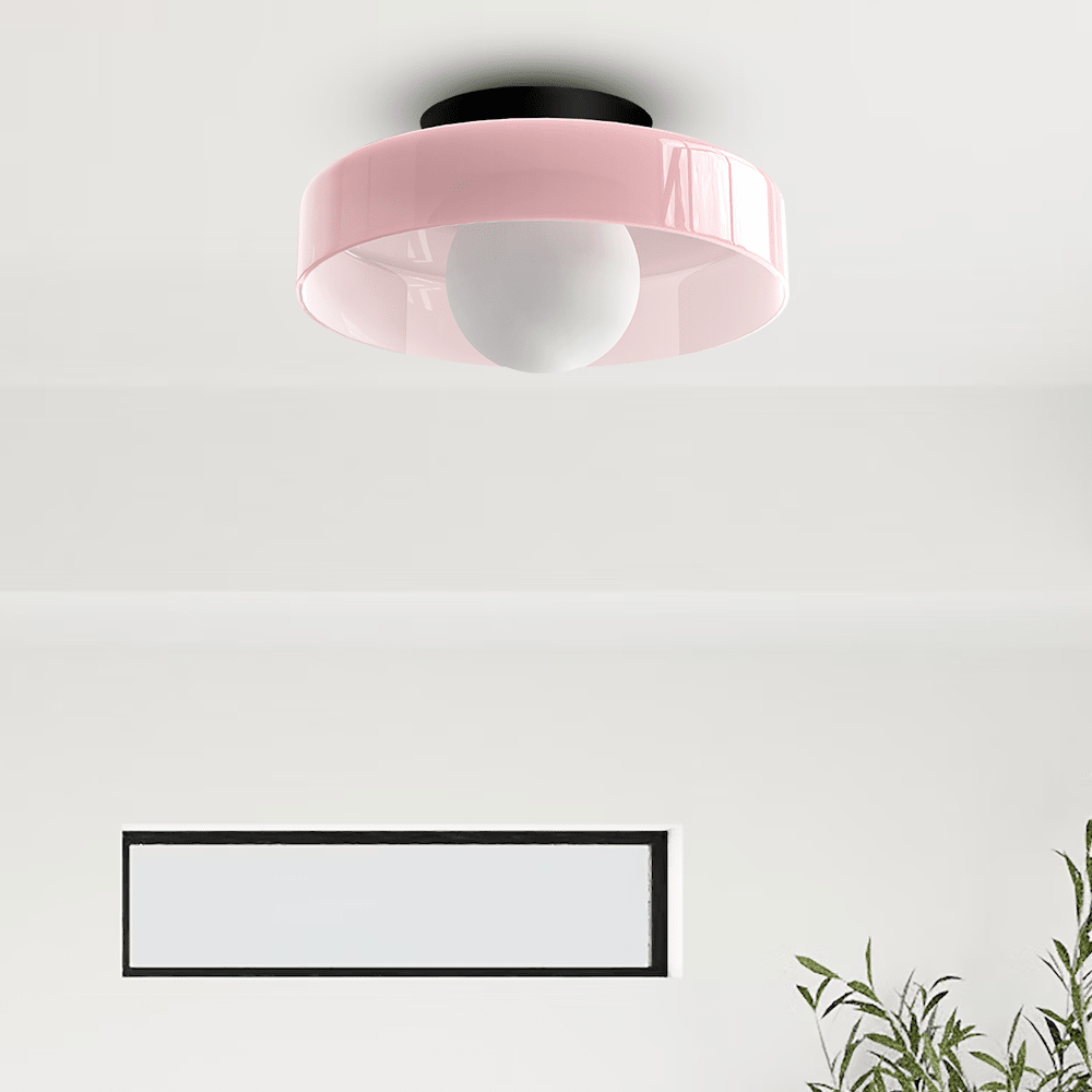 12-tommers rund glasskjerm taklampe med direkte montering | Rosalyssa