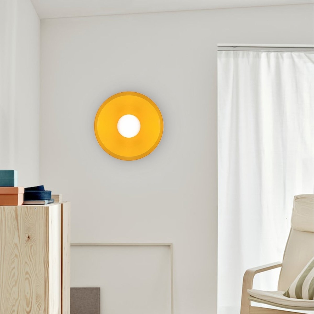 12-tommers rund glasskjerm taklampe med direkte montering | Rosalyssa