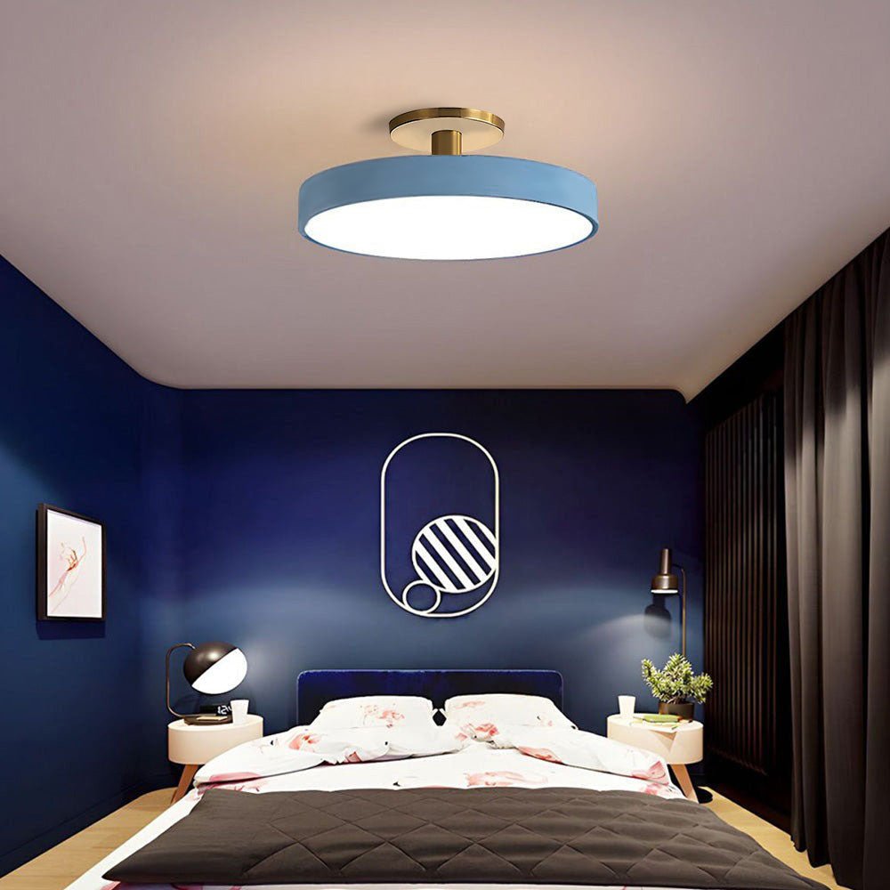 12-Inch Diameter Round Flush-Mount Ceiling Light With Metal Frame | Rosalyssa