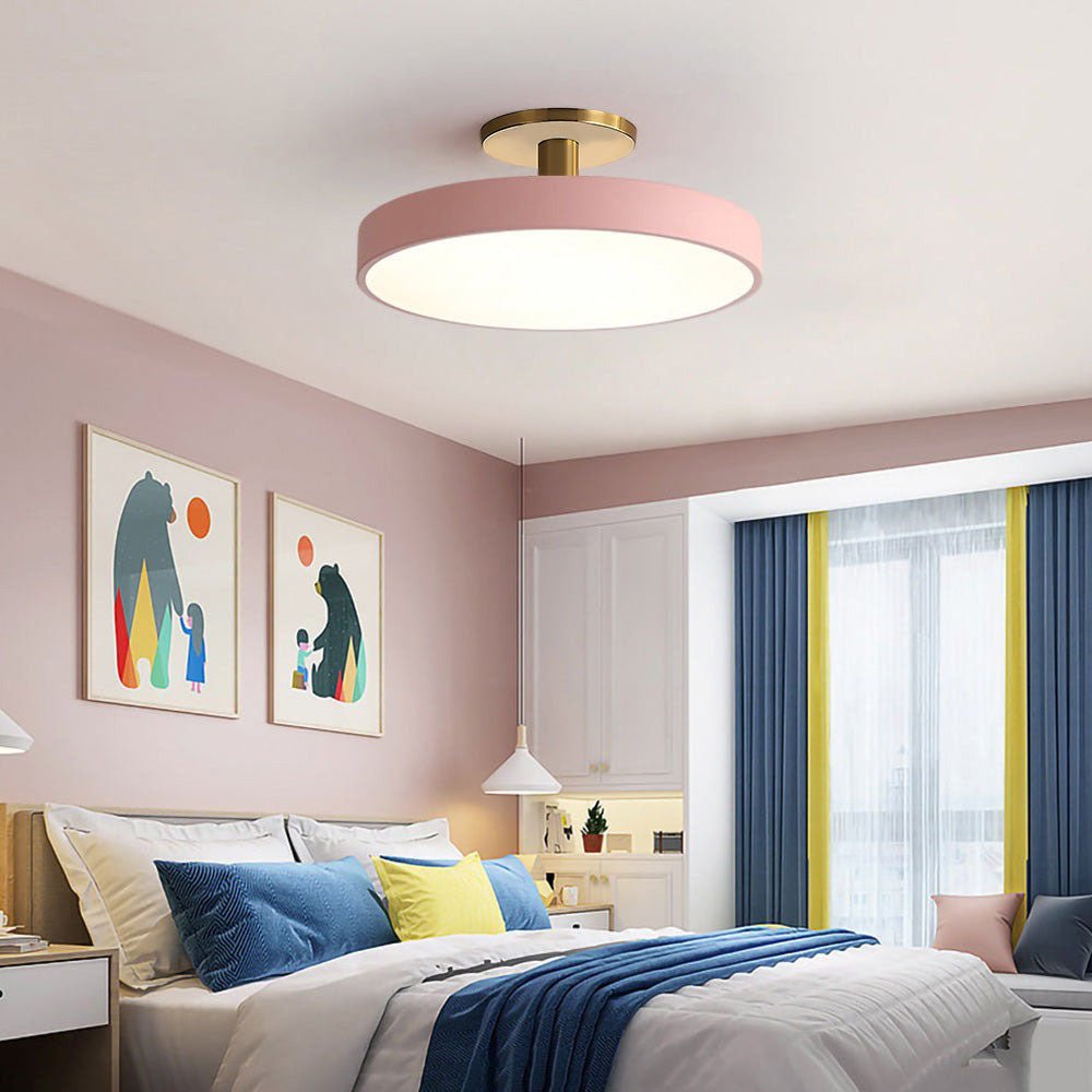 12-Inch Diameter Round Flush-Mount Ceiling Light With Metal Frame | Rosalyssa