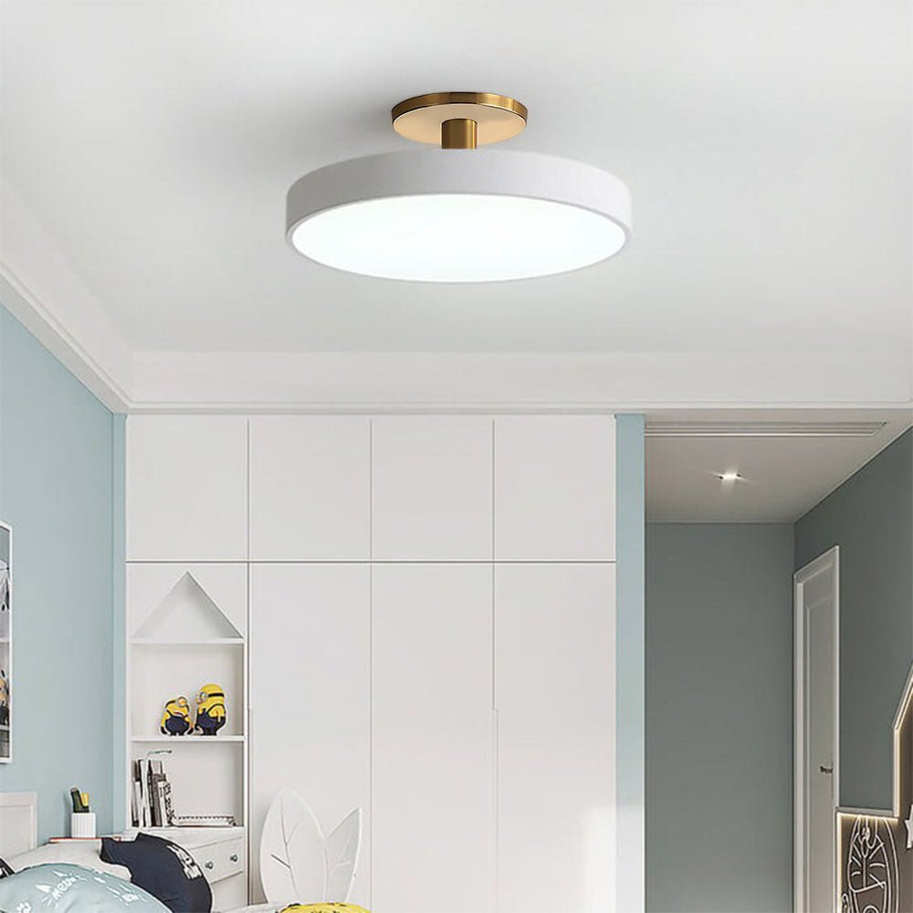 12-Inch Diameter Round Flush-Mount Ceiling Light With Metal Frame | Rosalyssa