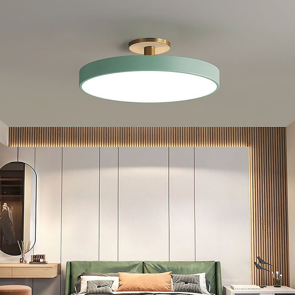 12-Inch Diameter Round Flush-Mount Ceiling Light With Metal Frame | Rosalyssa
