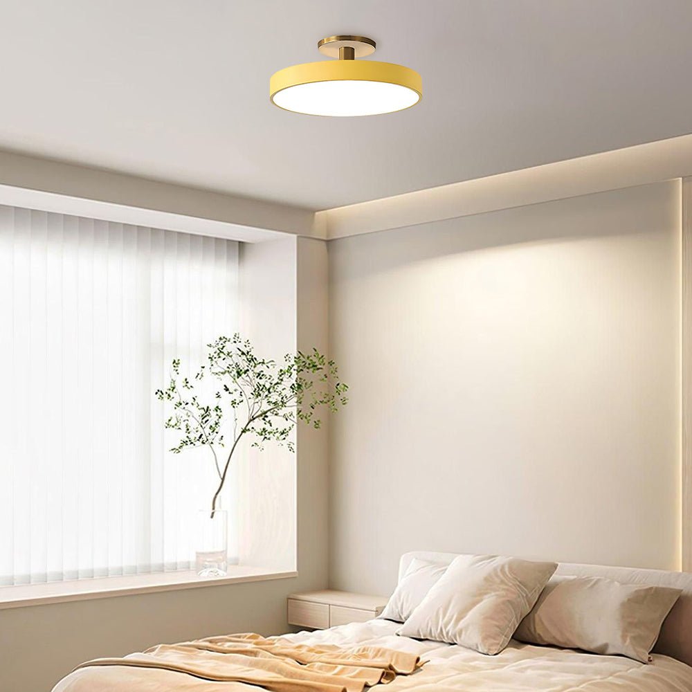 12-Inch Diameter Round Flush-Mount Ceiling Light With Metal Frame | Rosalyssa