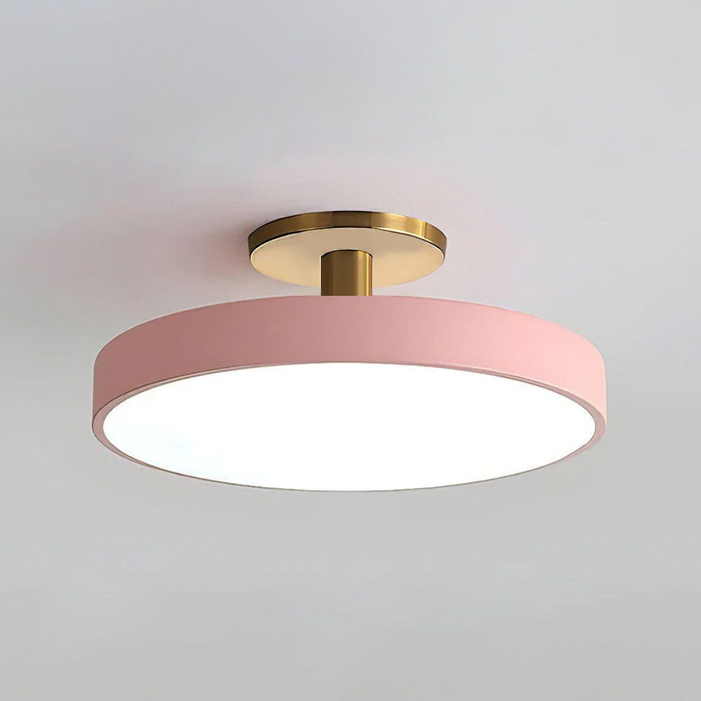 12-Inch Diameter Round Flush-Mount Ceiling Light With Metal Frame | Rosalyssa