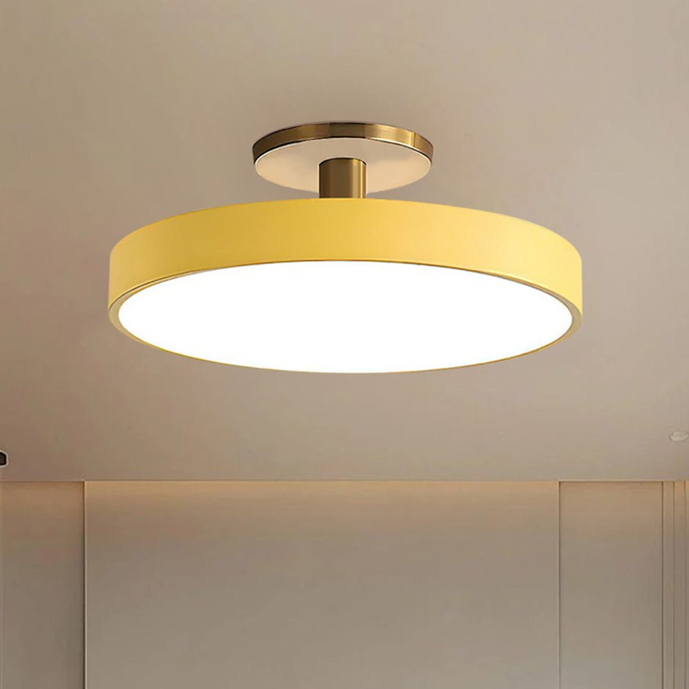 12-Inch Diameter Round Flush-Mount Ceiling Light With Metal Frame | Rosalyssa