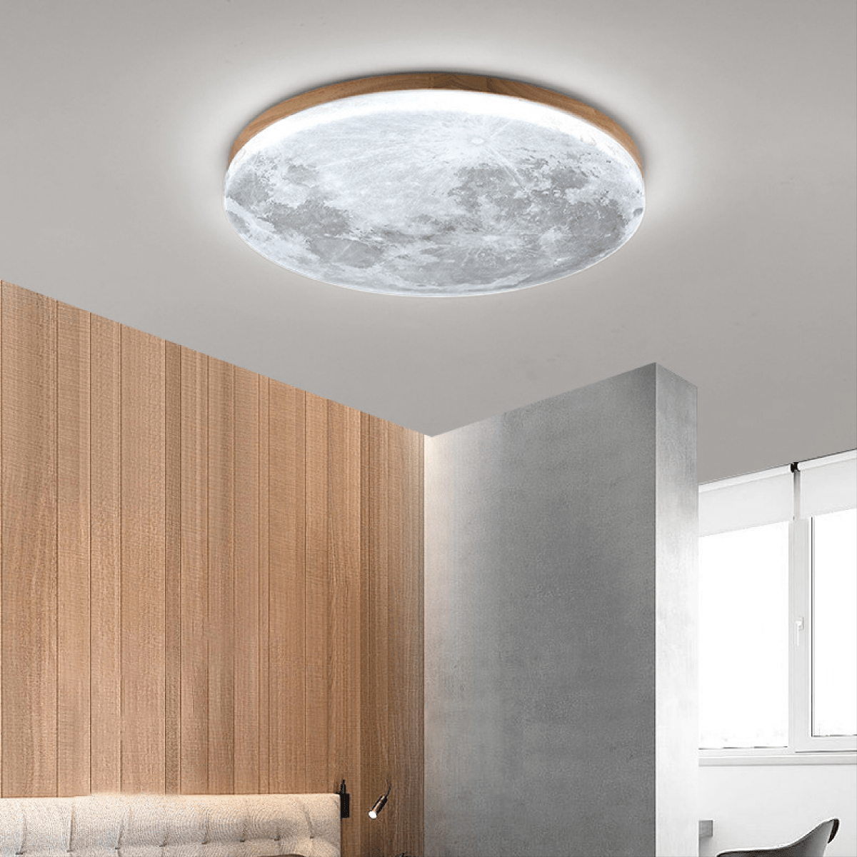 Flush Mount Round LED Ceiling Light, 12-Inch Diameter, White Finish | Rosalyssa