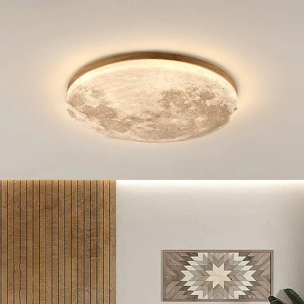 Flush Mount Round LED Ceiling Light, 12-Inch Diameter, White Finish | Rosalyssa