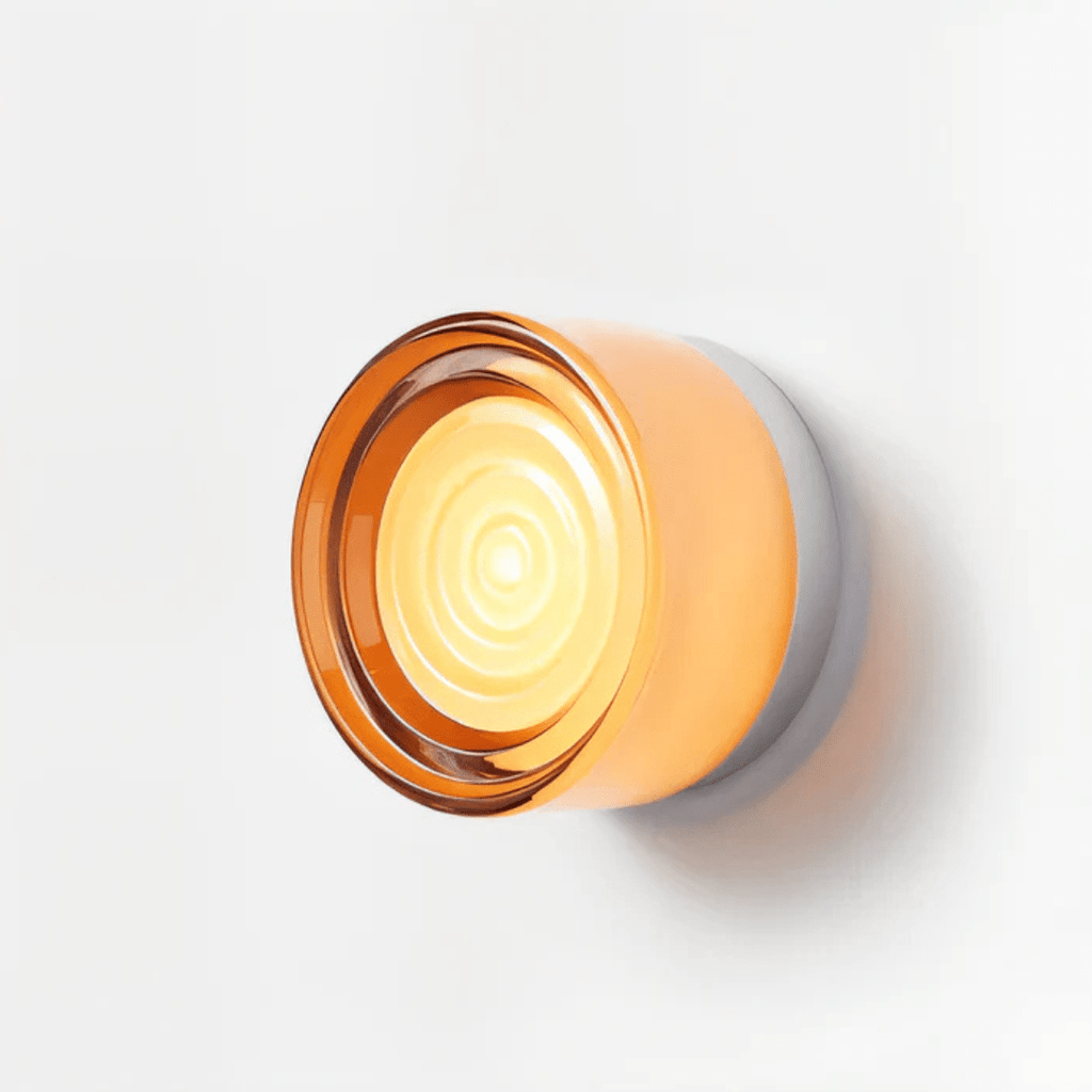 Applique da parete in vetro rotondo con LED, design a una luce | Rosalyssa