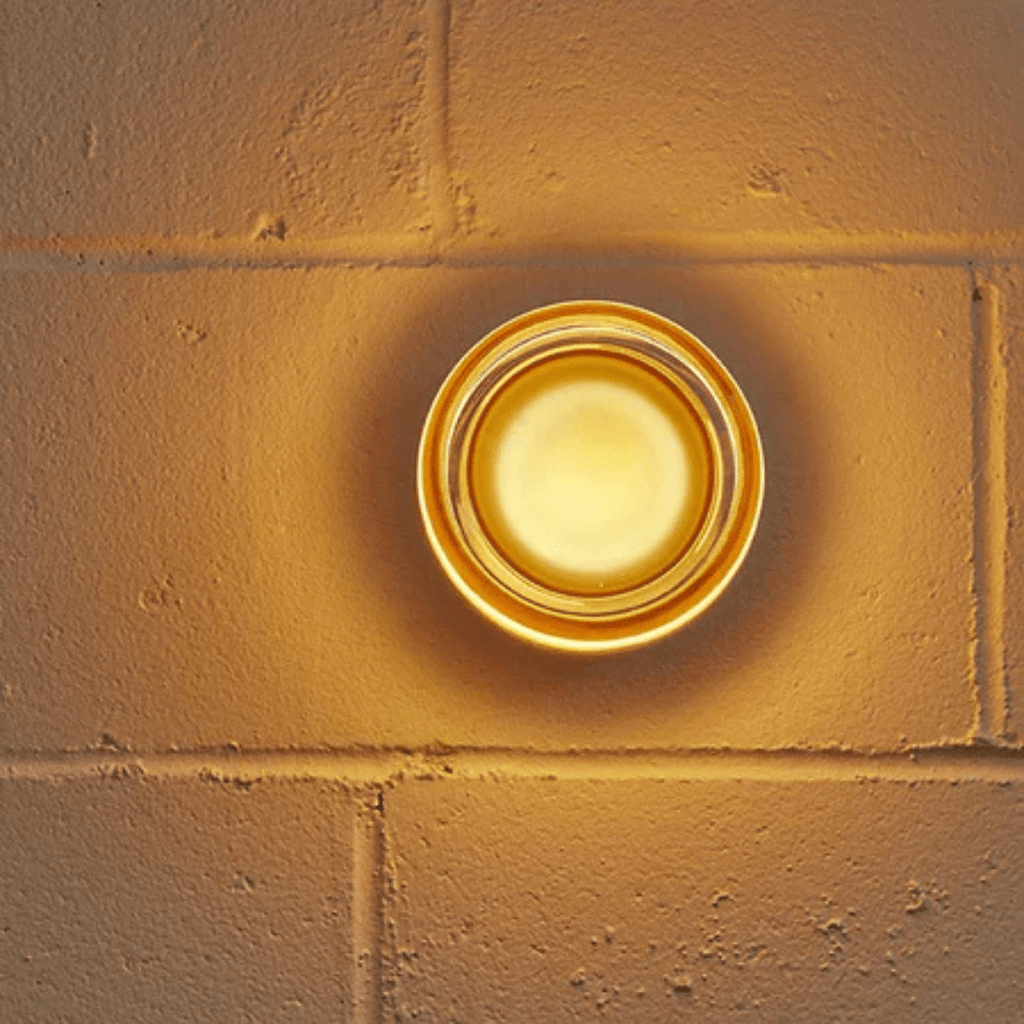 Applique da parete in vetro rotondo con LED, design a una luce | Rosalyssa