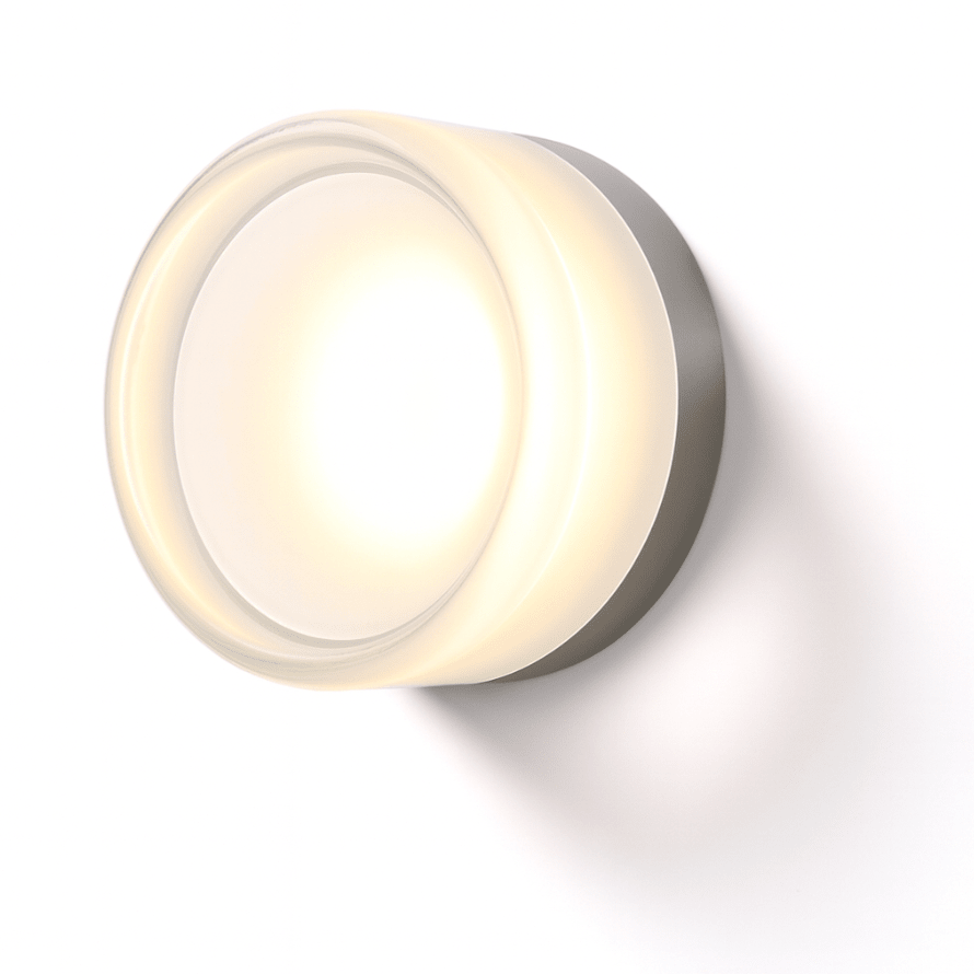 Applique da parete in vetro rotondo con LED, design a una luce | Rosalyssa