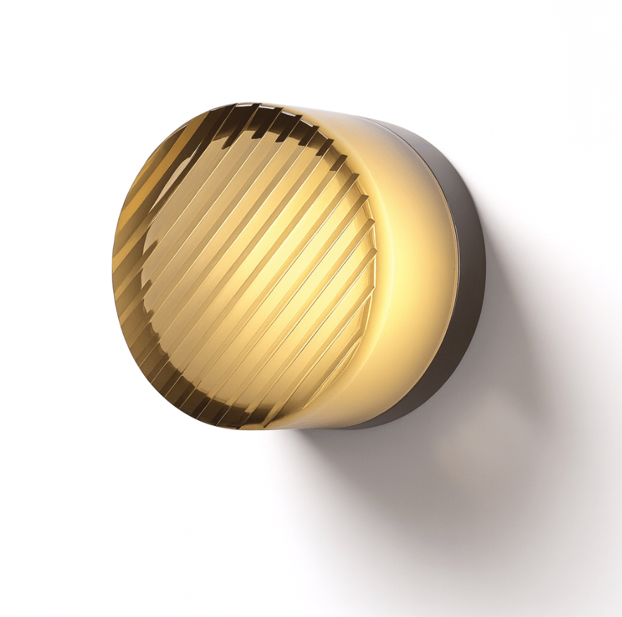 Applique da parete in vetro rotondo con LED, design a una luce | Rosalyssa