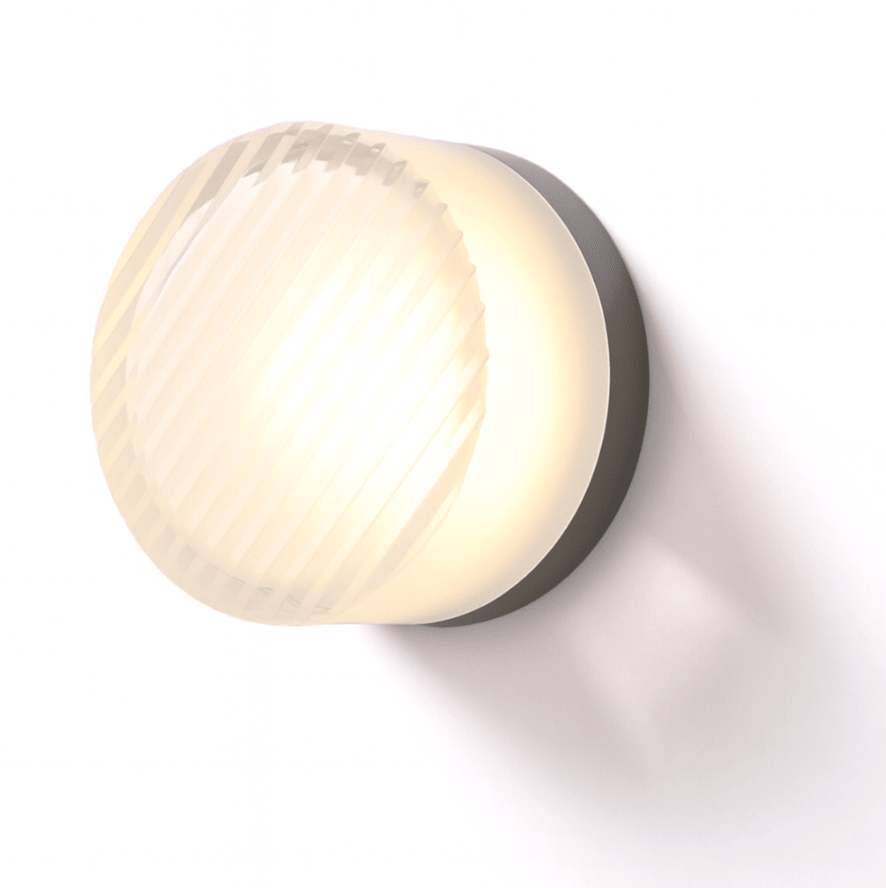 Applique da parete in vetro rotondo con LED, design a una luce | Rosalyssa