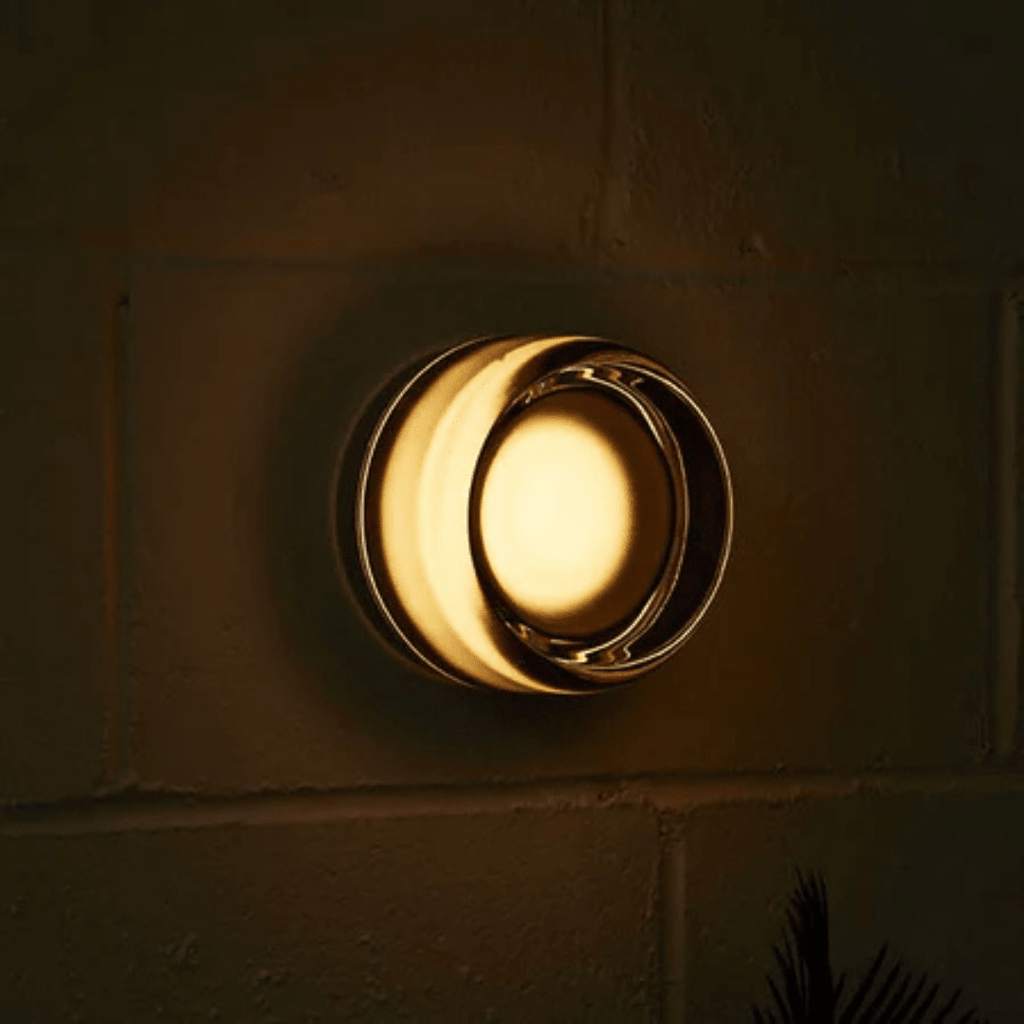Applique da parete in vetro rotondo con LED, design a una luce | Rosalyssa