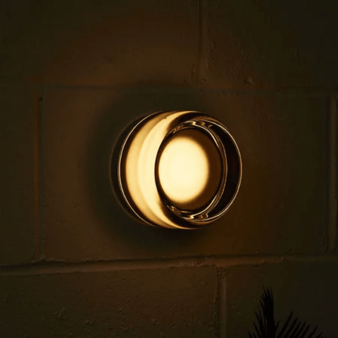 Applique da parete in vetro rotondo con LED, design a una luce | Rosalyssa