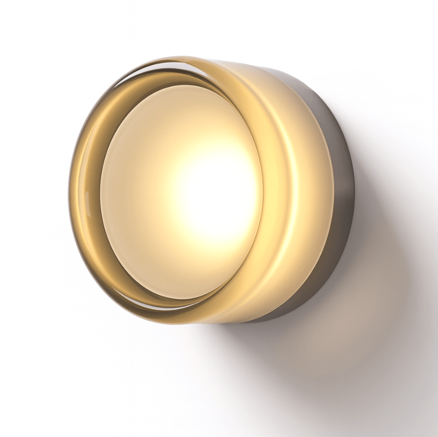 Applique da parete in vetro rotondo con LED, design a una luce | Rosalyssa