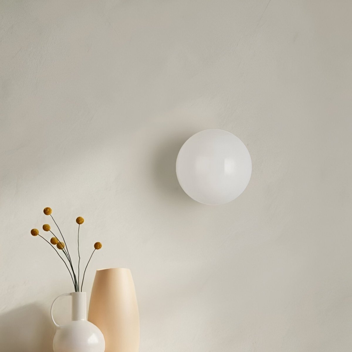 Rund Glas LED Væglampe, Minimalistisk Design, 1 Lyskilde | Rosalyssa
