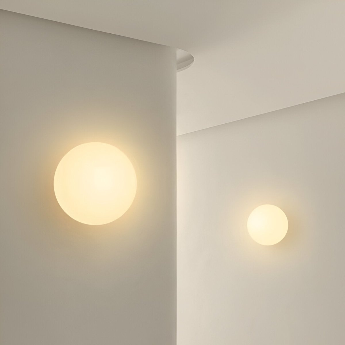 Rund Glas LED Væglampe, Minimalistisk Design, 1 Lyskilde | Rosalyssa