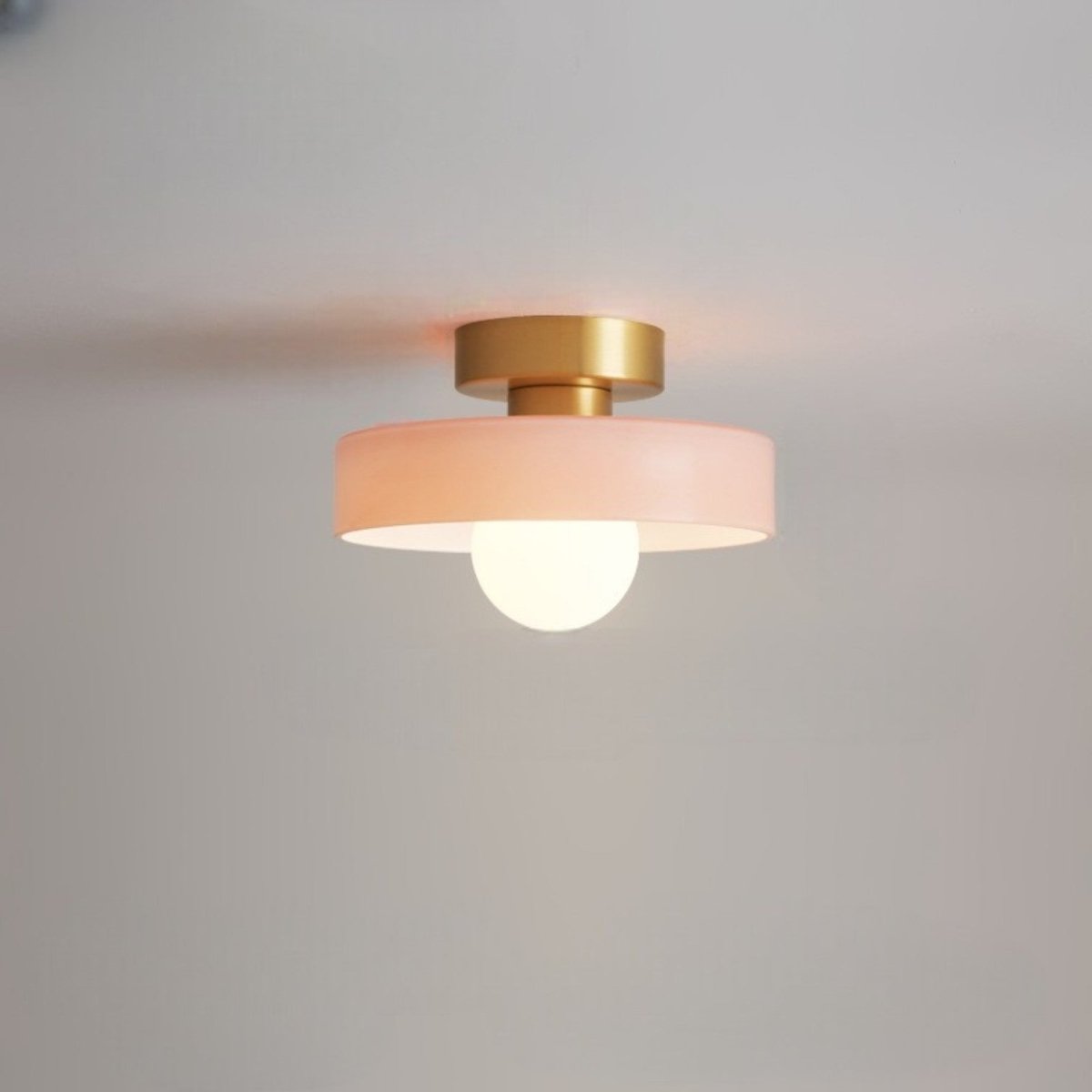 Ceiling Light Fixture With Round Glass Shade - 12 Inch Diameter | Rosalyssa