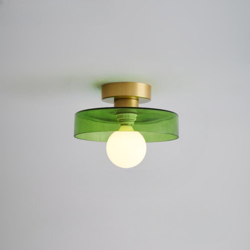 Ceiling Light Fixture With Round Glass Shade - 12 Inch Diameter | Rosalyssa