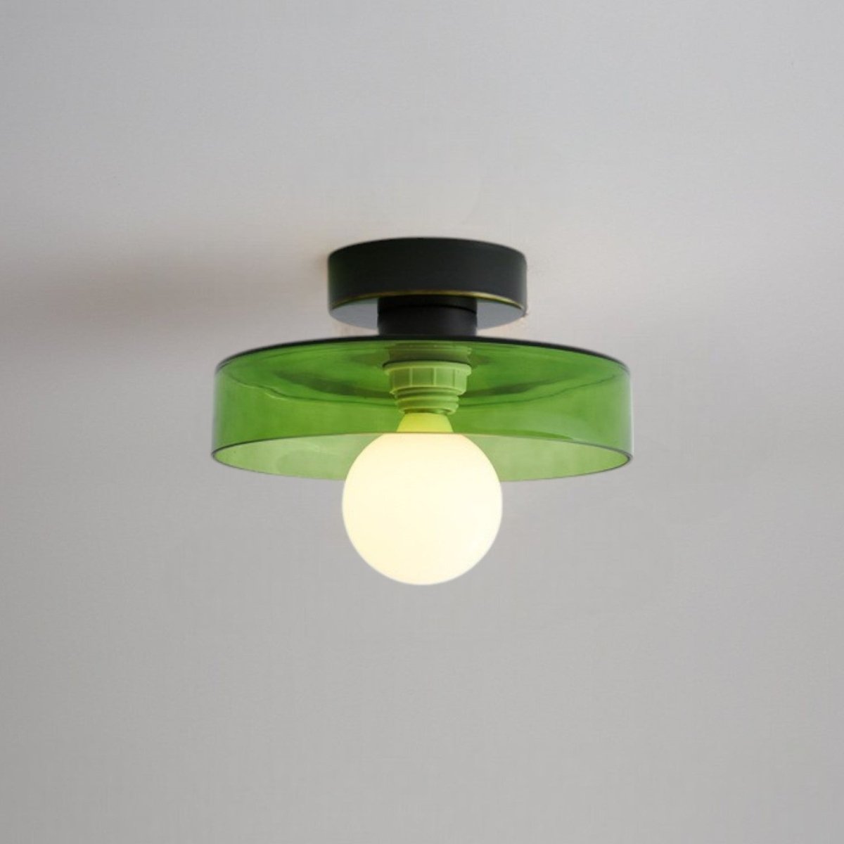 Ceiling Light Fixture With Round Glass Shade - 12 Inch Diameter | Rosalyssa