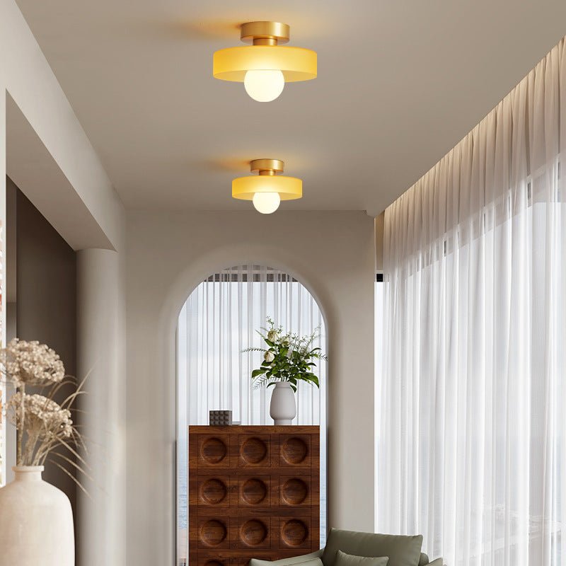 Ceiling Light Fixture With Round Glass Shade - 12 Inch Diameter | Rosalyssa