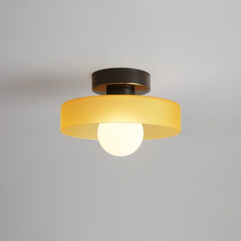 Ceiling Light Fixture With Round Glass Shade - 12 Inch Diameter | Rosalyssa