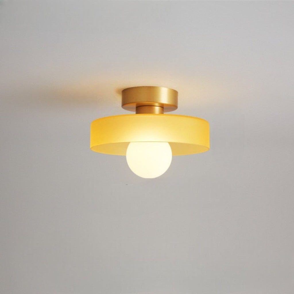 Ceiling Light Fixture With Round Glass Shade - 12 Inch Diameter | Rosalyssa