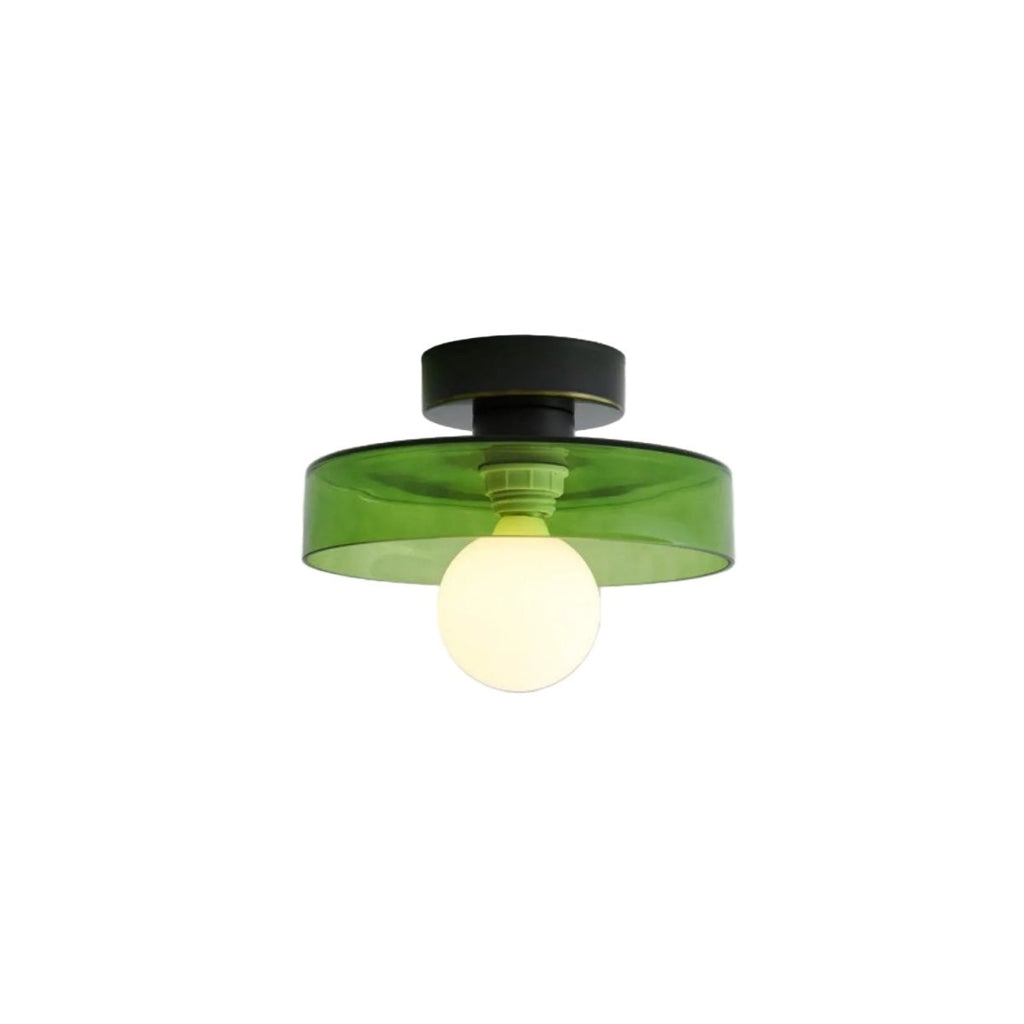 Ceiling Light Fixture With Round Glass Shade - 12 Inch Diameter | Rosalyssa