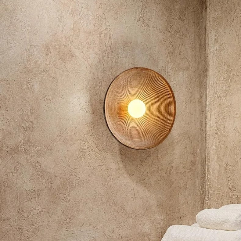 Pyöreä LED-seinävalaisin, retro-keramiikkatyyli, hartsista valmistettu 1-valoinen valaisin | Rosalyssa