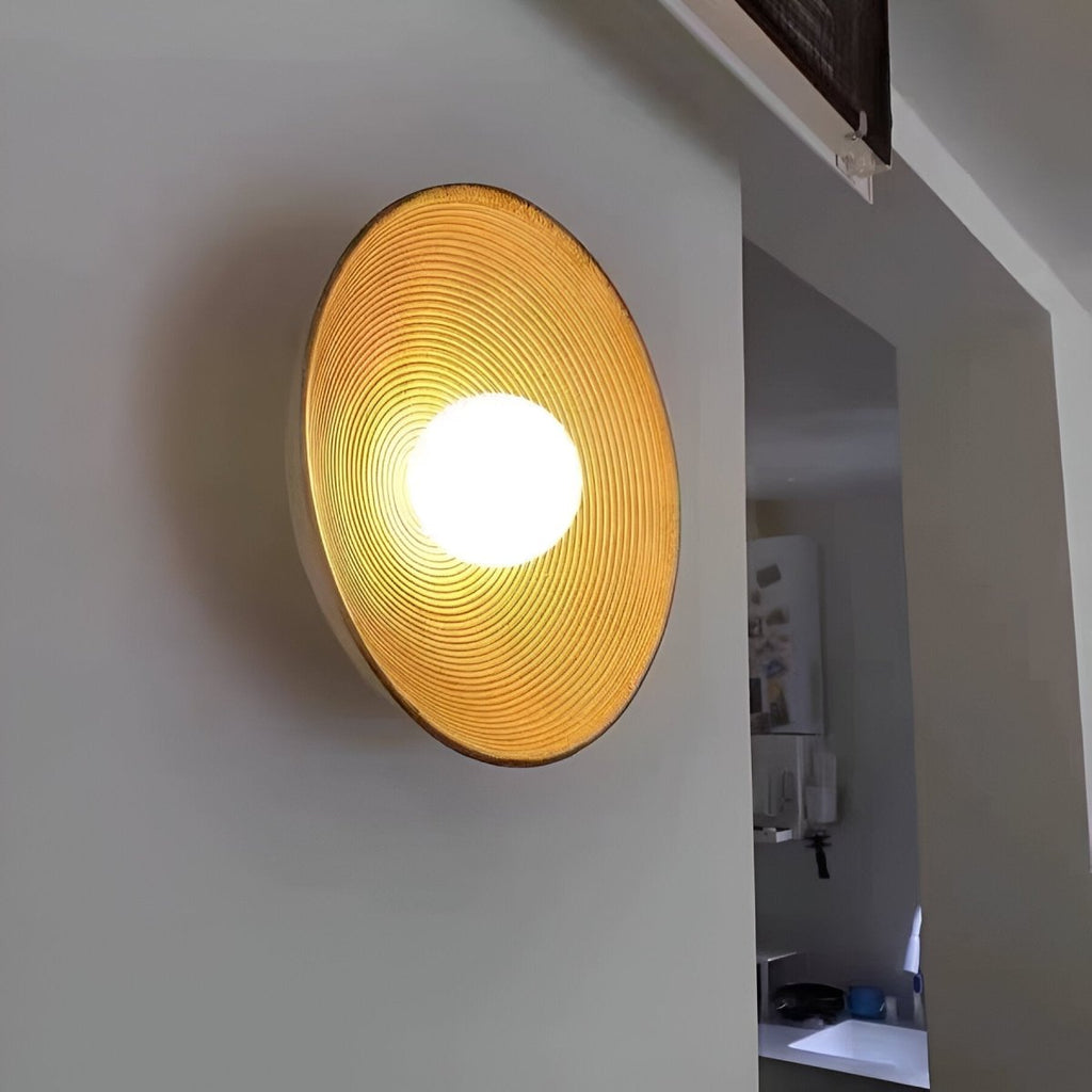 Pyöreä LED-seinävalaisin, retro-keramiikkatyyli, hartsista valmistettu 1-valoinen valaisin | Rosalyssa