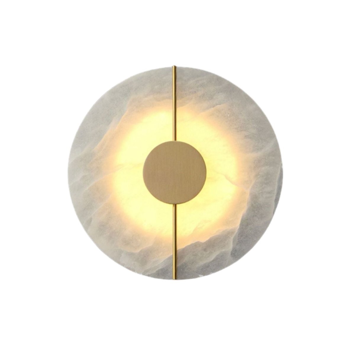Rund LED-væglampe med marmoraccent, moderne nordisk stil | Rosalyssa