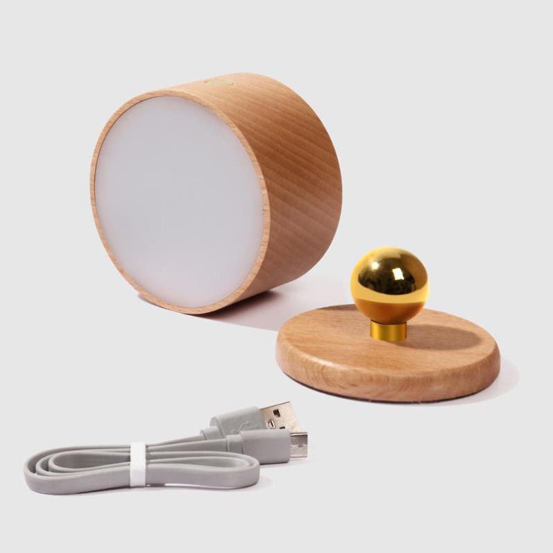 Rund træ LED-væglampe med minimalistisk design og enkelt lys | Rosalyssa