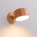 Rund træ LED-væglampe med minimalistisk design og enkelt lys | Rosalyssa