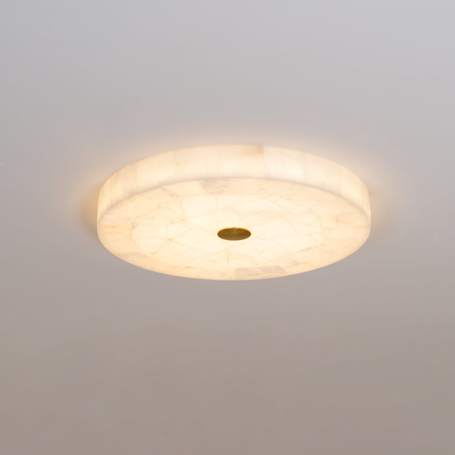 Lámpara de techo LED de alabastro en blanco y dorado para sala de estar y pasillo
