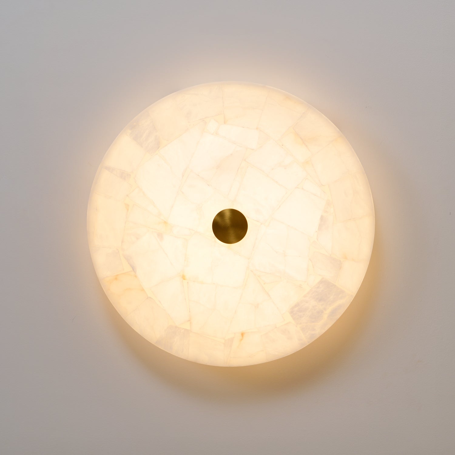 Lámpara de techo LED de alabastro en blanco y dorado para sala de estar y pasillo