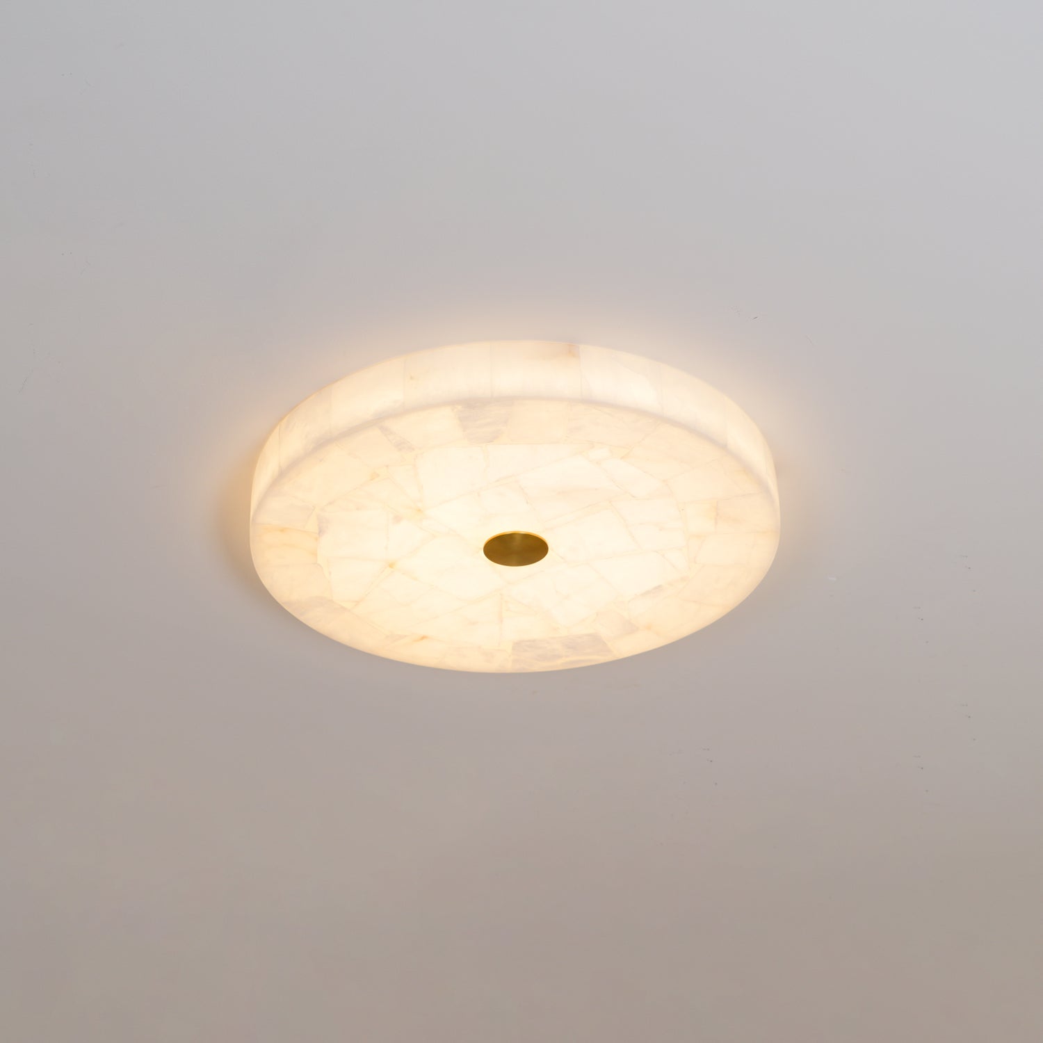 Lámpara de techo LED de alabastro en blanco y dorado para sala de estar y pasillo