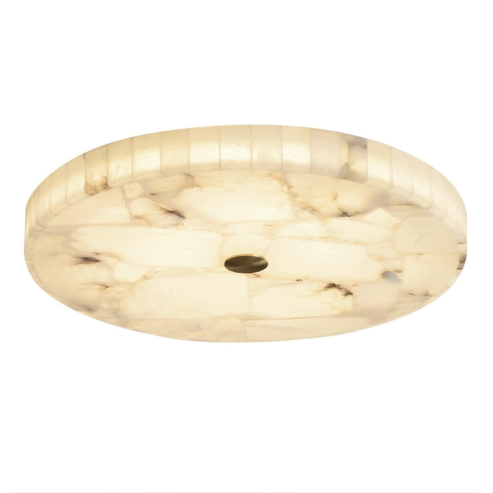 Lámpara de techo LED de alabastro en blanco y dorado para sala de estar y pasillo
