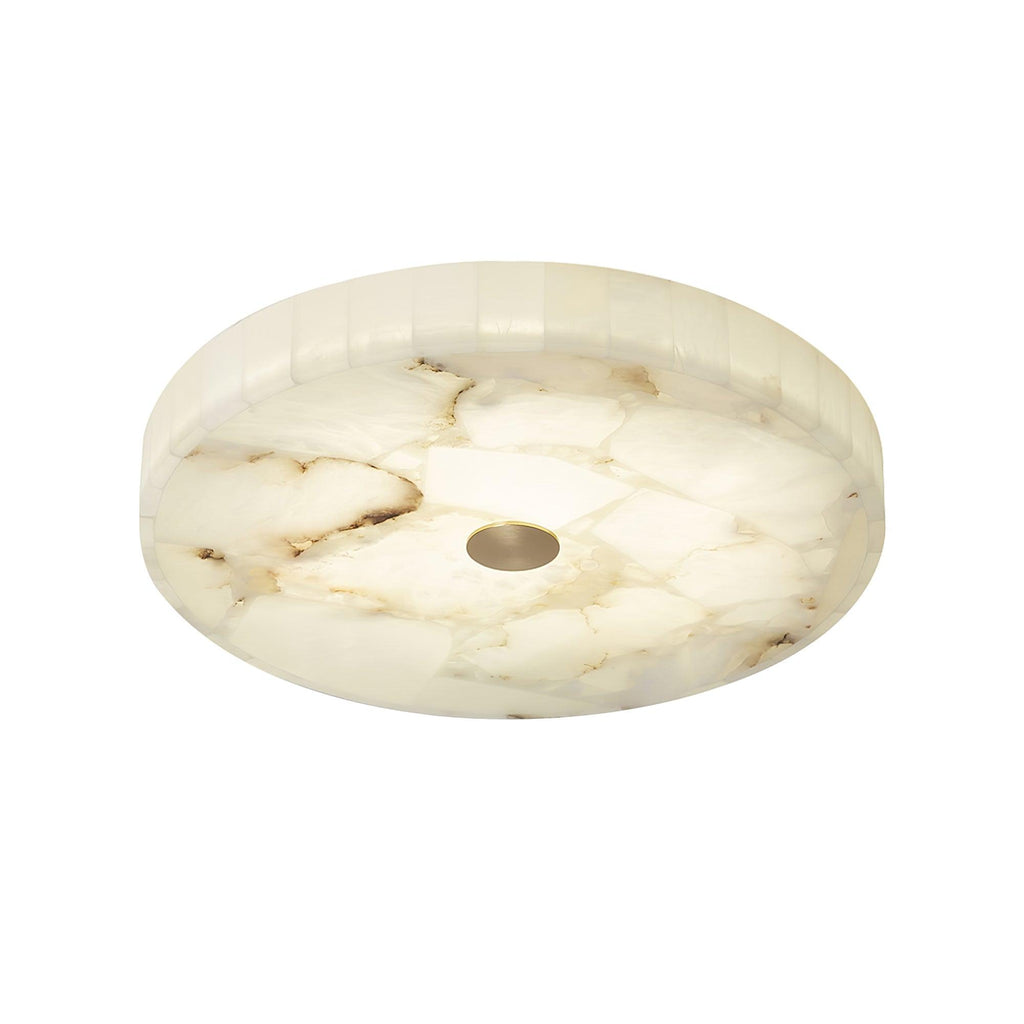 Lámpara de techo LED de alabastro en blanco y dorado para sala de estar y pasillo