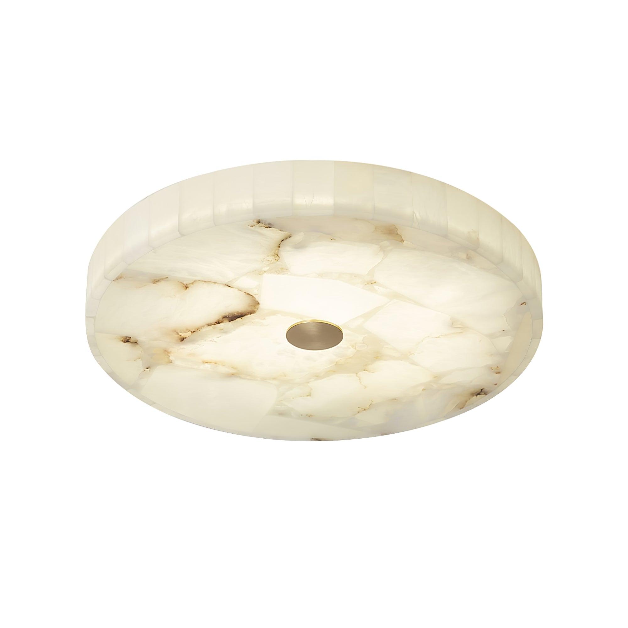 Lámpara de techo LED de alabastro en blanco y dorado para sala de estar y pasillo
