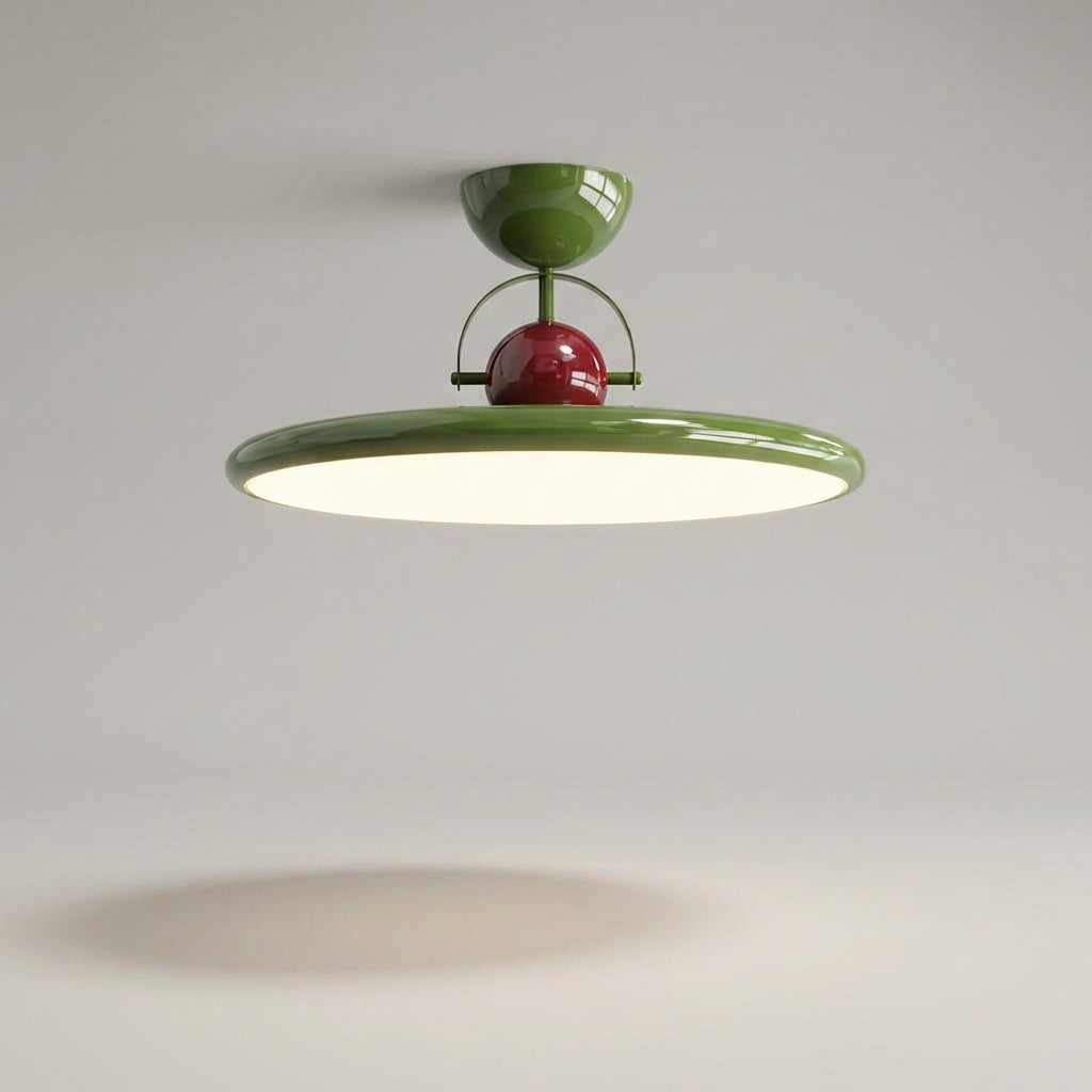 Zelené stropní světlo s LED, akrylové a kovové, retro design, stmívatelné