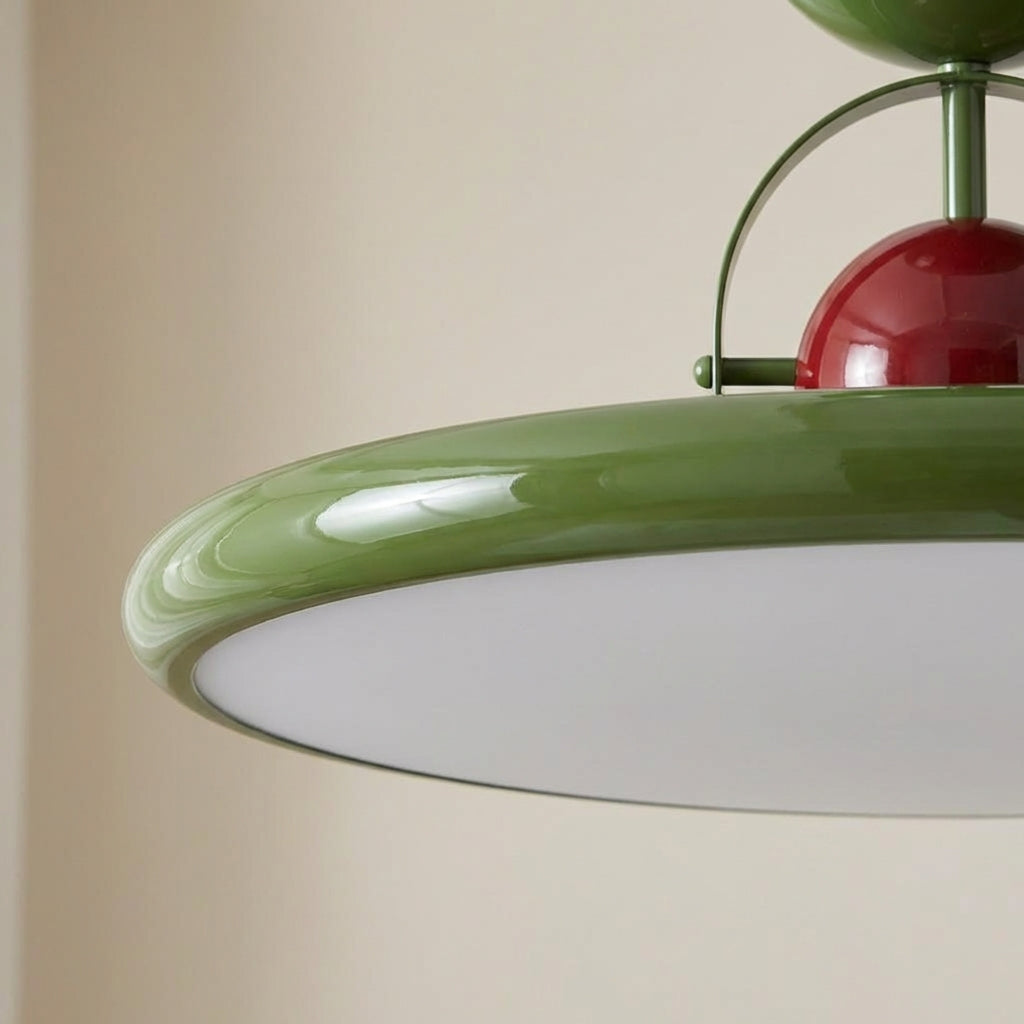 Zelené stropní světlo s LED, akrylové a kovové, retro design, stmívatelné