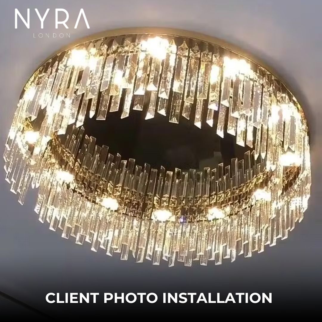 Empressa Crystal belysningskollektion med rustfrit stål og K9-krystaller