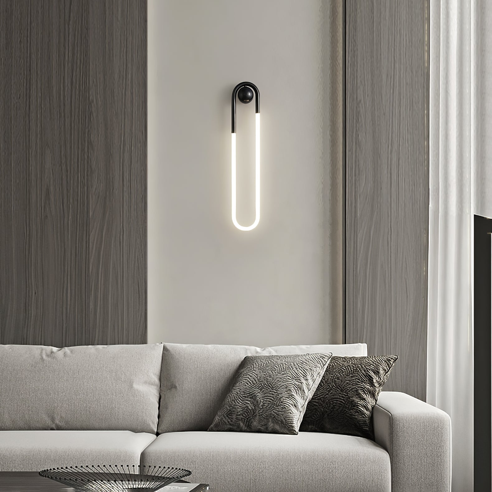 مصباح حائط LED حديث مع نحاس ومصباح حائط أسود بتصميم بسيط