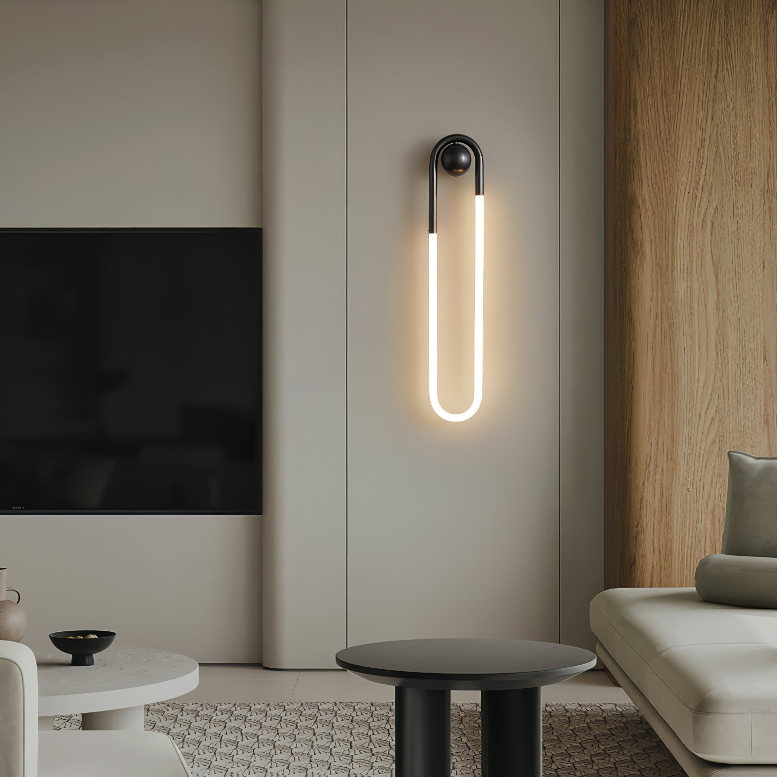 مصباح حائط LED حديث مع نحاس ومصباح حائط أسود بتصميم بسيط