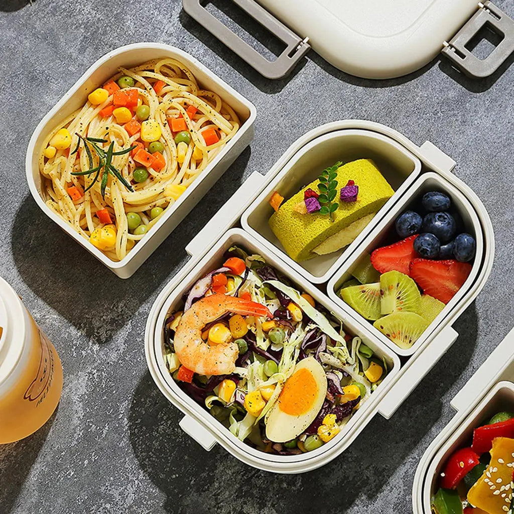 Přenosná FreshMate Bento krabička s třemi přihrádkami, nepropustná