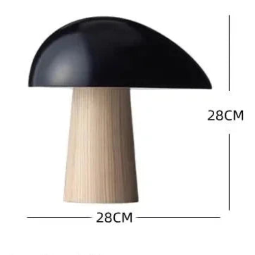 Stolní lampa Nova Mushroom s teplým dřevěným dekorem