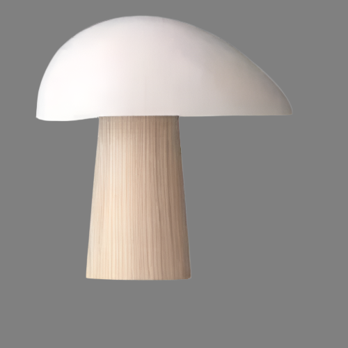 Stolní lampa Nova Mushroom s teplým dřevěným dekorem